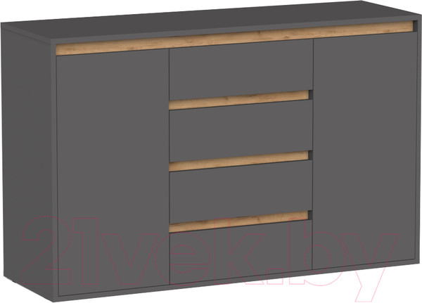 Изображение товара Тумба Интермебель Рио-5 Р-005 (графит серый/дуб крафт табачный)