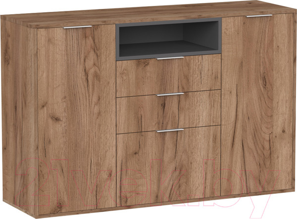 Изображение товара Тумба Интермебель Рио-6 Р-006 (дуб крафт табачный/графит серый)