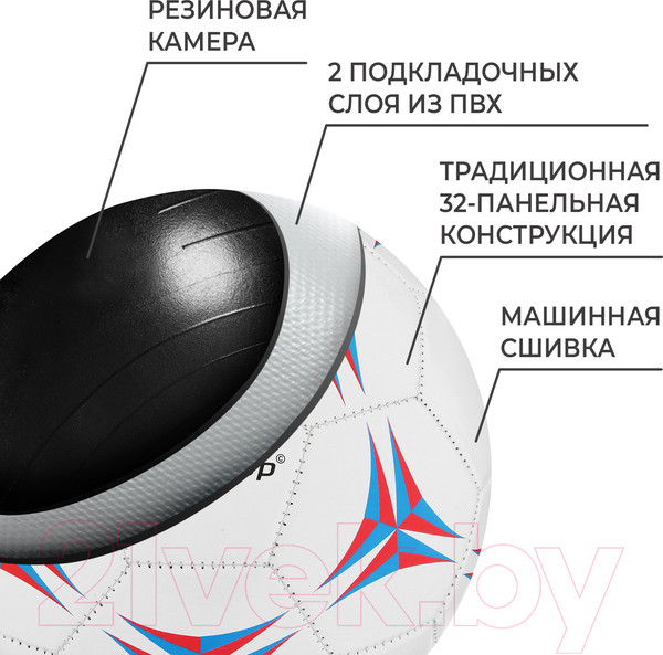 Изображение товара Футбольный мяч Onlytop 415734 (размер 5)