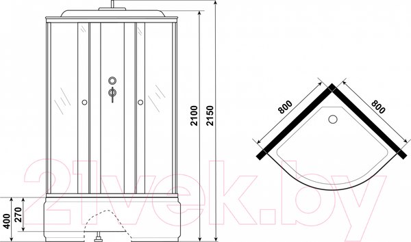 Изображение товара Душевая кабина Niagara Eco E80/40/TN 80x80x215