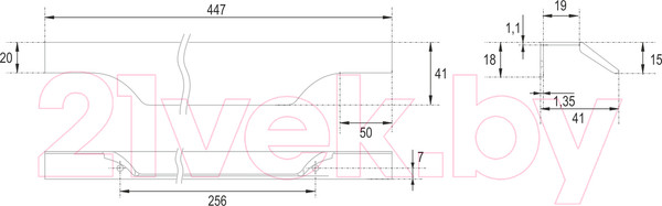 Изображение товара Ручка для мебели Boyard Al Wing RT114W.1/256/450
