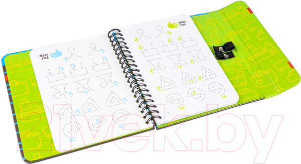 Изображение товара Развивающая книга Bondibon Мини-игры в дорогу. Рисуем двумя руками / ВВ5782