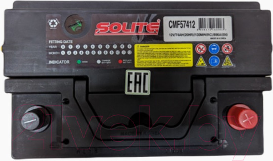 Изображение товара Автомобильный аккумулятор Solite CMF57412 (74 А/ч)