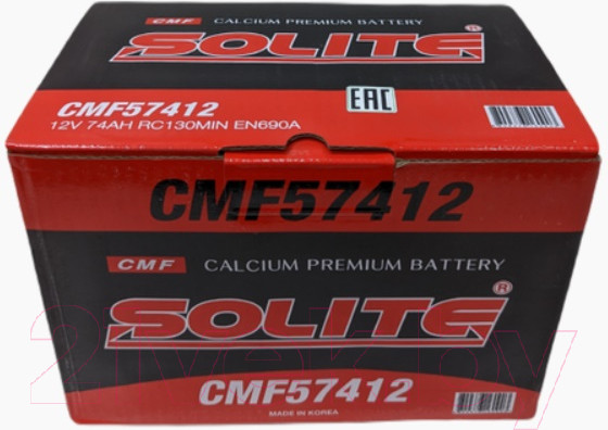 Изображение товара Автомобильный аккумулятор Solite CMF57412 (74 А/ч)