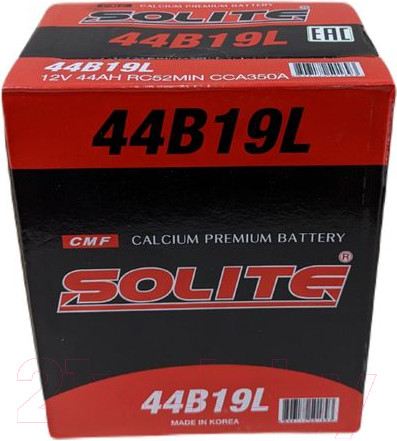 Изображение товара Автомобильный аккумулятор Solite 44B19L (44 А/ч)