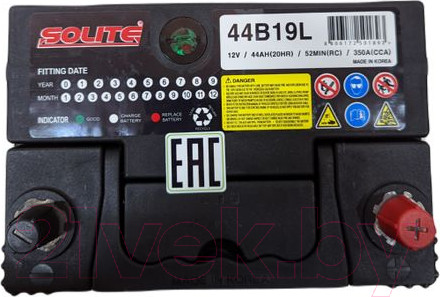 Изображение товара Автомобильный аккумулятор Solite 44B19L (44 А/ч)