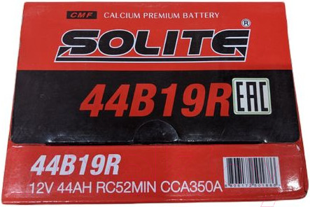 Изображение товара Автомобильный аккумулятор Solite 44B19R (44 А/ч)