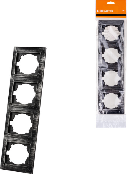 Изображение товара Рамка для выключателей и розеток TDM Лама SQ1815-0685 (старинное серебро)