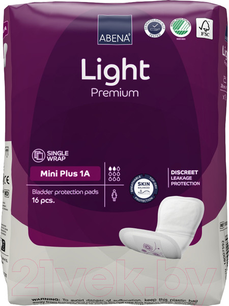 Изображение товара Прокладки урологические Abena Light Mini Plus 1 (16шт)