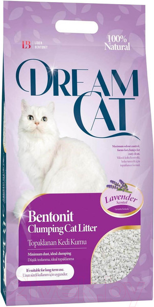 Изображение товара Наполнитель для туалета Dream Cat Бентонитовый Лаванда (5л)