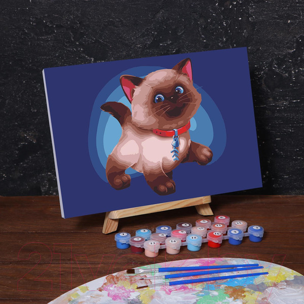 Изображение товара Картина по номерам Школа талантов Сиамский котенок / 5222615