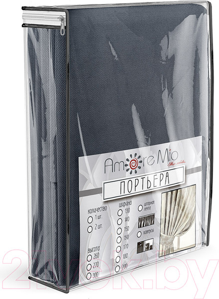 Изображение товара Комплект штор Amore Mio Вельвет (канвас) 207-06 150x270 / 90591 (графитовый)