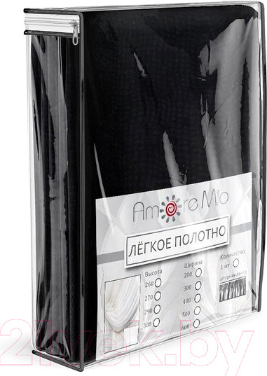 Изображение товара Гардина Amore Mio Однотонная вуаль 6PL lux-69 300x270 / 91241 (черный)