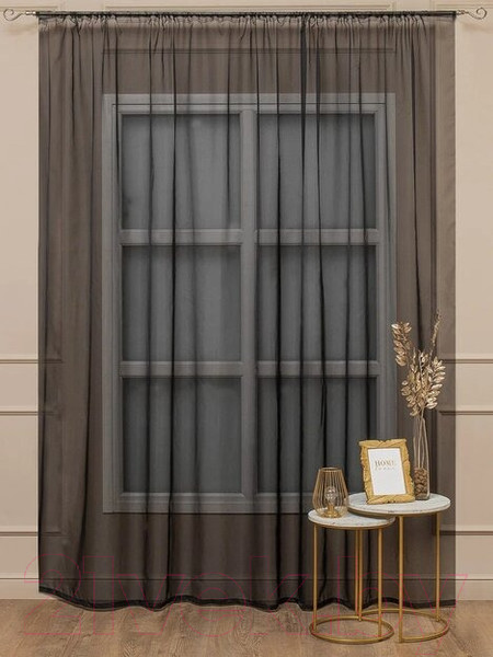 Изображение товара Гардина Amore Mio Однотонная вуаль 6PL lux-69 300x270 / 91241 (черный)