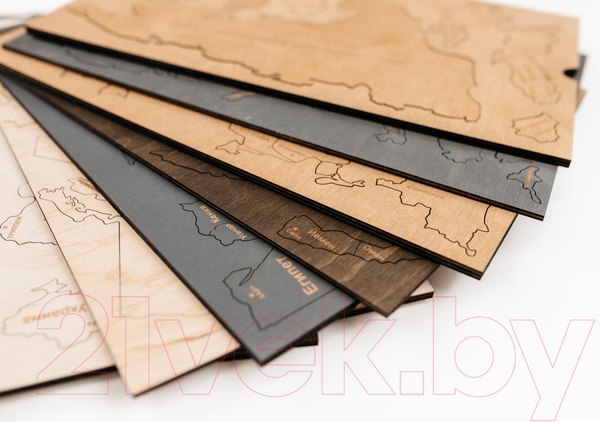 Изображение товара Декор настенный Woodary Карта мира XL / 3256