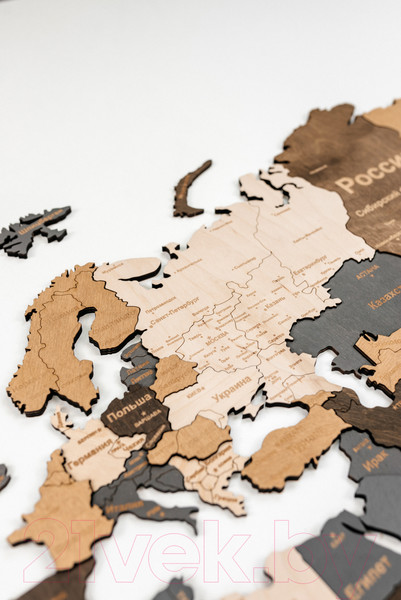 Изображение товара Декор настенный Woodary Карта мира XXL / 3257