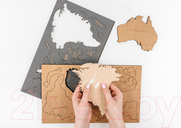 Изображение товара Декор настенный Woodary Карта мира XXL / 3257