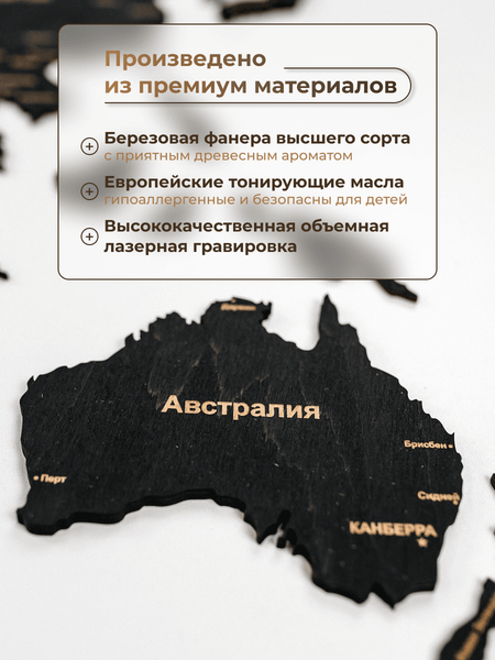 Изображение товара Декор настенный Woodary Карта мира L / 3258