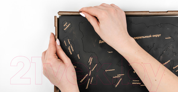 Изображение товара Декор настенный Woodary Карта мира L / 3258