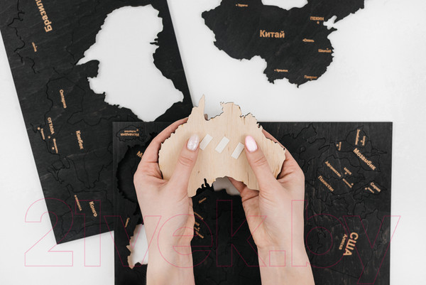 Изображение товара Декор настенный Woodary Карта мира L / 3258