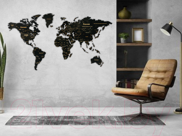 Изображение товара Декор настенный Woodary Карта мира L / 3258