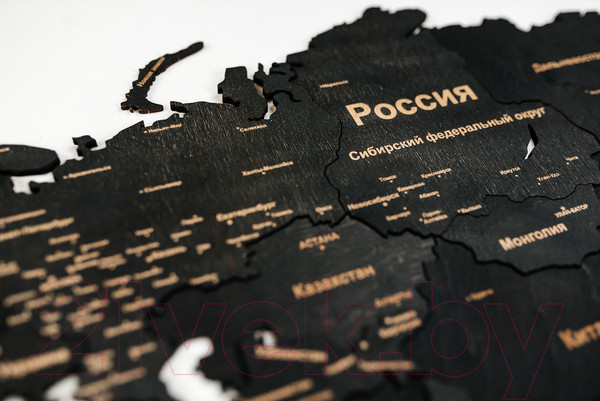 Изображение товара Декор настенный Woodary Карта мира XL / 3259