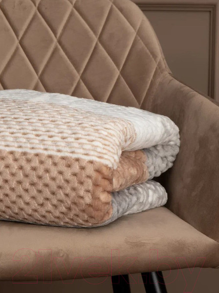 Изображение товара Плед TexRepublic Deco Lux Полосы Фланель 150x200 / 90688 (бежевый)