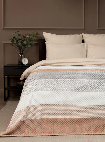 Изображение товара Плед TexRepublic Deco Lux Полосы Фланель 150x200 / 90688 (бежевый)