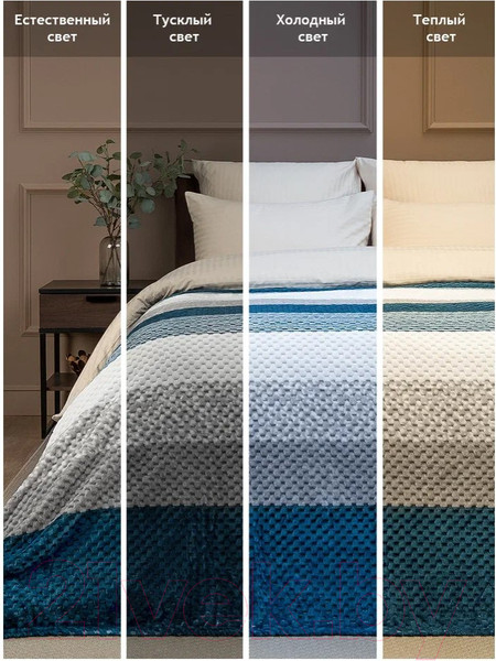 Изображение товара Плед TexRepublic Deco Lux Полосы Фланель 150x200 / 90690 (синий)