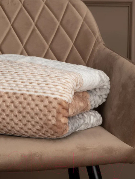 Изображение товара Плед TexRepublic Deco Lux Полосы Фланель 200x220 / 90692 (бежевый)
