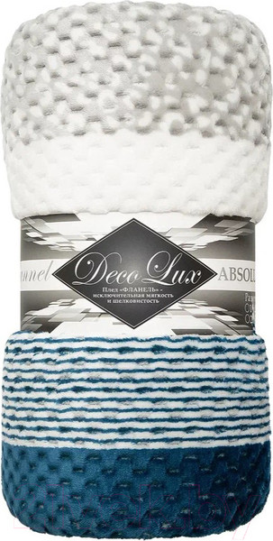 Изображение товара Плед TexRepublic Deco Lux Полосы Фланель 200x220 / 90694 (синий)