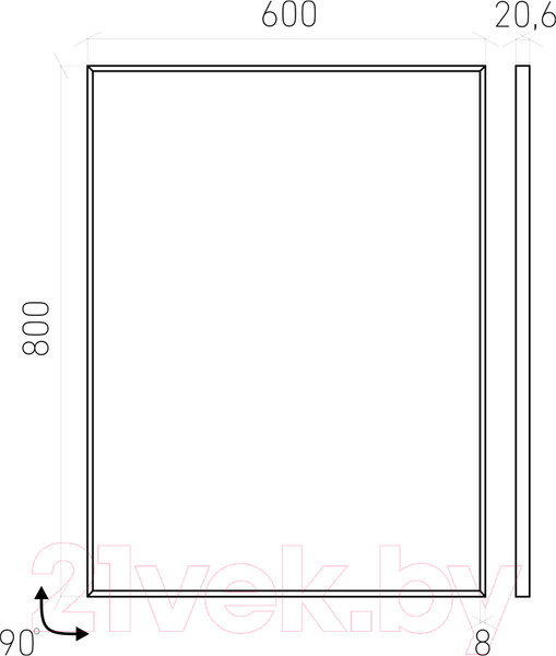 Изображение товара Зеркало Laparet Focus 60x80 / LF-MIR-60-00