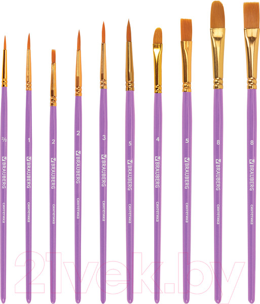 Изображение товара Набор кистей Brauberg Синтетика / 201029 (10шт)