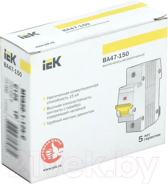 Изображение товара Выключатель автоматический IEK ВА47-150 1Р 125А 15кА C / MVA50-1-125-C