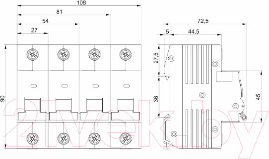 Изображение товара Выключатель автоматический IEK ВА47-150 1Р 125А 15кА C / MVA50-1-125-C