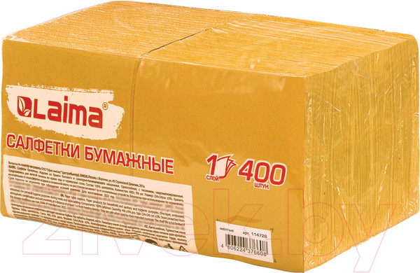 Изображение товара Бумажные салфетки Laima Big Pack / 114726 (400шт, желтый)
