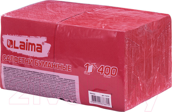 Изображение товара Бумажные салфетки Laima Big Pack / 114727 (400шт, красный)