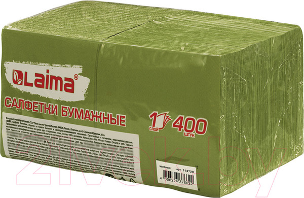 Изображение товара Бумажные салфетки Laima Big Pack / 114728 (400шт, зеленый)