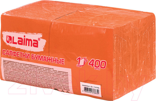 Изображение товара Бумажные салфетки Laima Big Pack / 114729 (400шт, оранжевый)