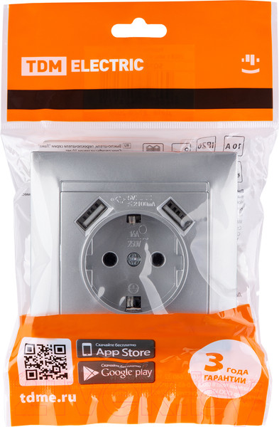 Изображение товара Розетка TDM Лама / SQ1815-0242 (металлик)