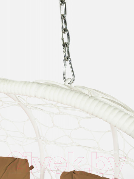 Изображение товара Диван подвесной M-Group Лежебока / 11180101 (с белым ротангом/бежевая подушка)