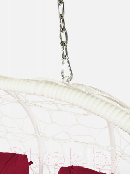 Изображение товара Диван подвесной M-Group Лежебока / 11180102 (с белым ротангом/бордовая подушка)