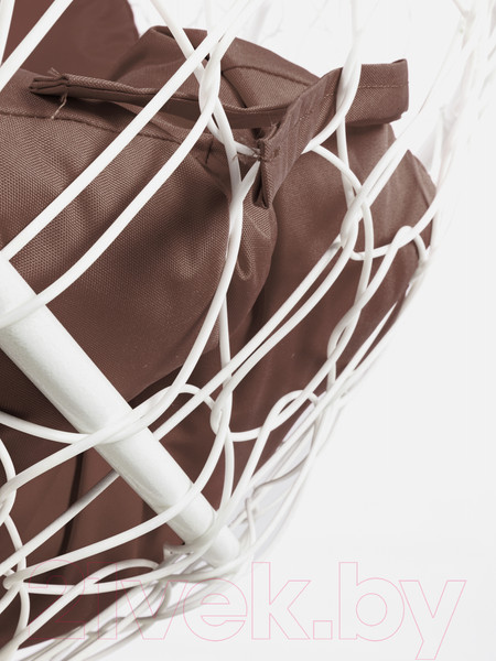 Изображение товара Диван подвесной M-Group Лежебока / 11180105 (с белым ротангом/коричневая подушка)