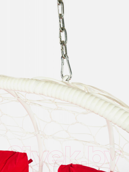 Изображение товара Диван подвесной M-Group Лежебока / 11180106 (с белым ротангом/красная подушка)