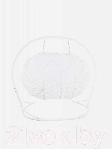 Изображение товара Диван подвесной M-Group Лежебока / 11180108 (с белым ротангом/розовая подушка)