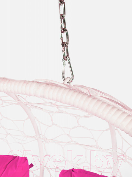 Изображение товара Диван подвесной M-Group Лежебока / 11180108 (с белым ротангом/розовая подушка)