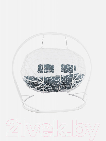 Изображение товара Диван подвесной M-Group Лежебока / 11180109 (с белым ротангом/серая подушка)