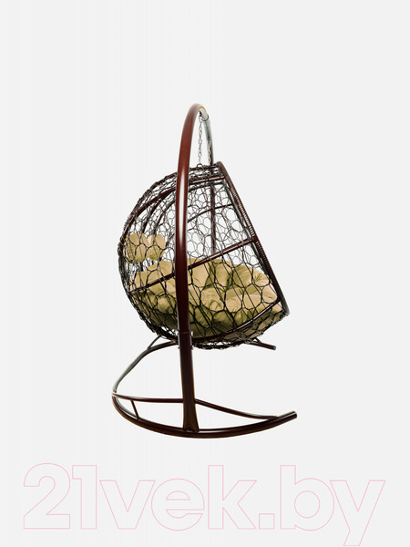 Изображение товара Диван подвесной M-Group Лежебока / 11180201 (с коричневым ротангом/бежевая подушка)