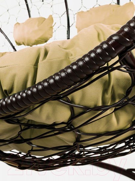 Изображение товара Диван подвесной M-Group Лежебока / 11180201 (с коричневым ротангом/бежевая подушка)