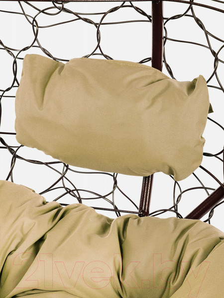 Изображение товара Диван подвесной M-Group Лежебока / 11180201 (с коричневым ротангом/бежевая подушка)